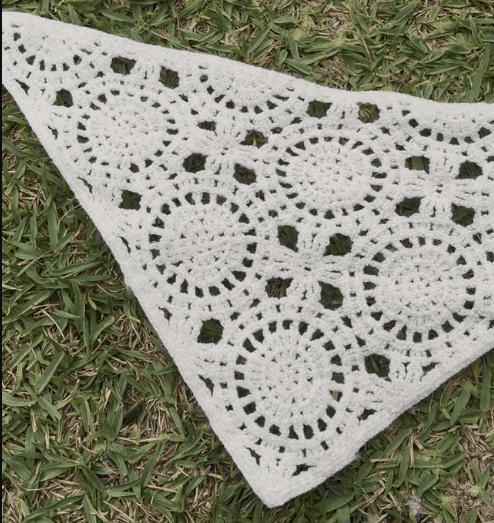 Chal tejido calado color blanco