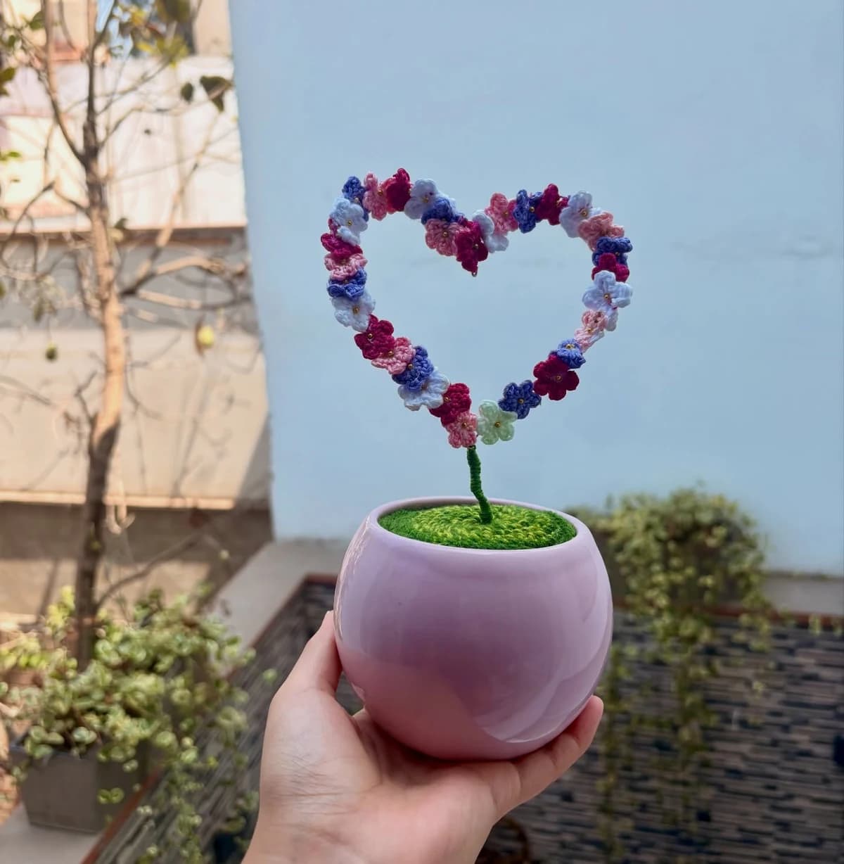 Maceta corazón floral — foto 1